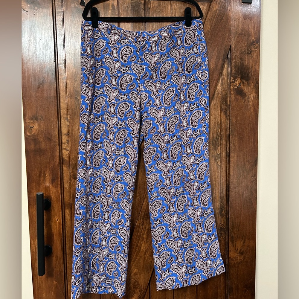 Banana Republic Blue Paisley Print Pants. NWOT